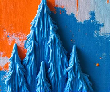 Close up of thick acrylic paint texture